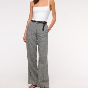 Abercrombie & Fitch Black and White Wide Leg Pants